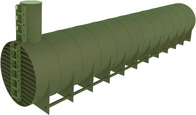 Резервуар (Ёмкость) горизонтальный для наземного монтажа 65 м³ / 2600*2450*14330 мм.