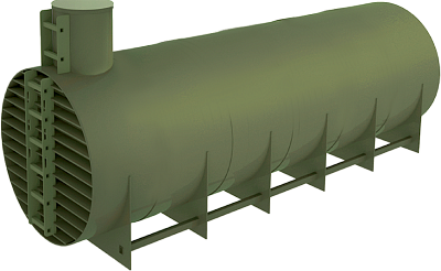 Резервуар (Ёмкость) горизонтальный для наземного монтажа 30 м³ / 2380*2450*7500 мм.
